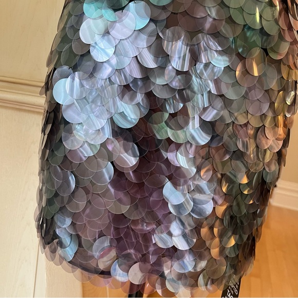 DKNY Iridescent Paillette Embellished Stretch Mini Skirt—NWT - Picture 4 of 17